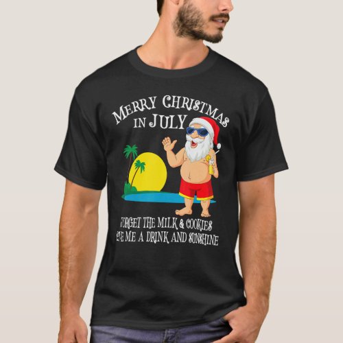 Christmas In July Pool Party Santa Men Women Vacat T_Shirt