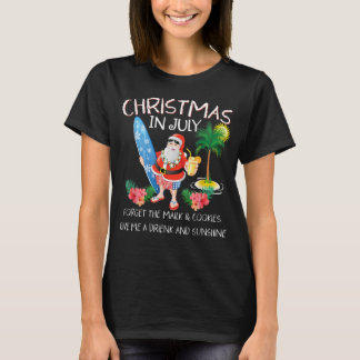 Christmas In July Pool Party Santa T-Shirt