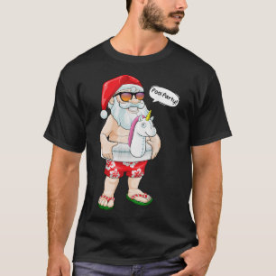 Christmas In July Pool Party Santa Unicorn Float S T-Shirt