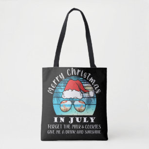 Christmas In July Pool Party Santa Vacation Drink Tote Bag
