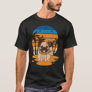 Christmas In July Pug Dog At Beach Pet Owner G T-Shirt