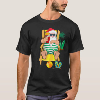 Christmas In July Santa Beach Tshirt Hawaiian