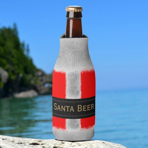 Christmas in July Santa Beer Bottle Cooler