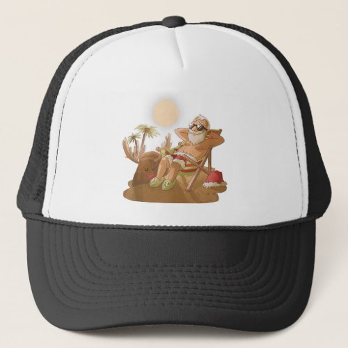 Christmas in July santa claus hawaiian x_mas tropi Trucker Hat