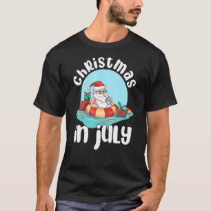 Christmas In July Santa Claus Summer Uncorn Float T-Shirt