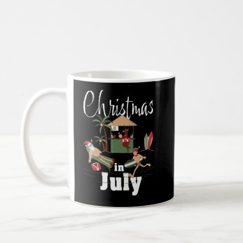 Christmas In July Santa Claus Sunglasses Summer Ce Coffee Mug
