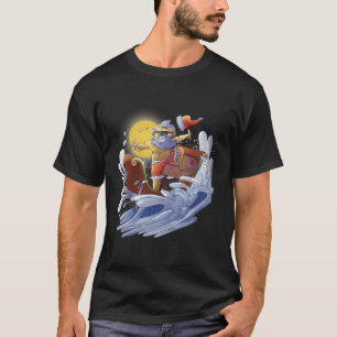 Christmas In July Santa Claus Surfing Hawaiian Sur T-Shirt