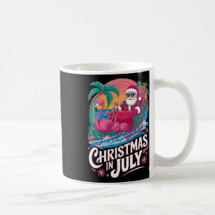Christmas In July Santa Flamingo Float Summer Beac Coffee Mug