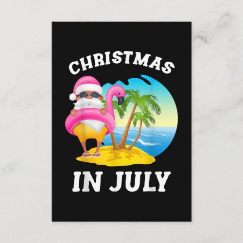 Christmas In July Santa Flamingo Pool Summer Enclosure Card