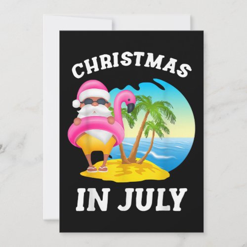Christmas In July Santa Flamingo Pool Summer Save The Date