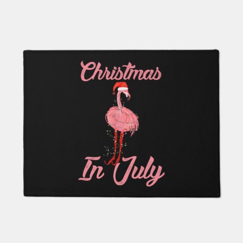 Christmas In July Santa Flamingo Summer Xmas Gift  Doormat