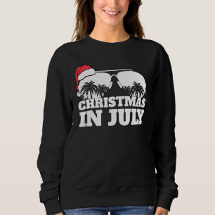 Christmas In July Santa Hat And Sunglasses Sweatshirt