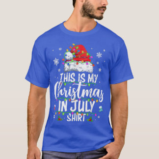 Christmas in July  Santa Hat Summer Beach Vacation T-Shirt