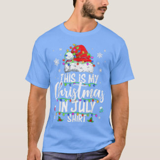 Christmas in July  Santa Hat Summer Beach Vacation T-Shirt