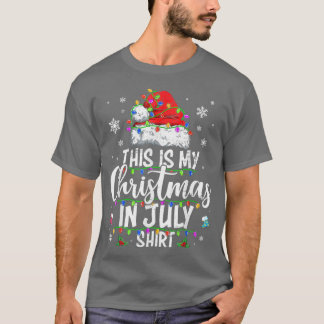 Christmas in July  Santa Hat Summer Beach Vacation T-Shirt