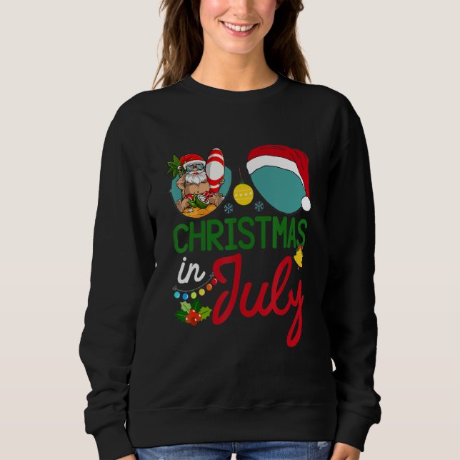 Christmas In July Santa Hat Sunglasses  Santa Surf Sweatshirt (Front)