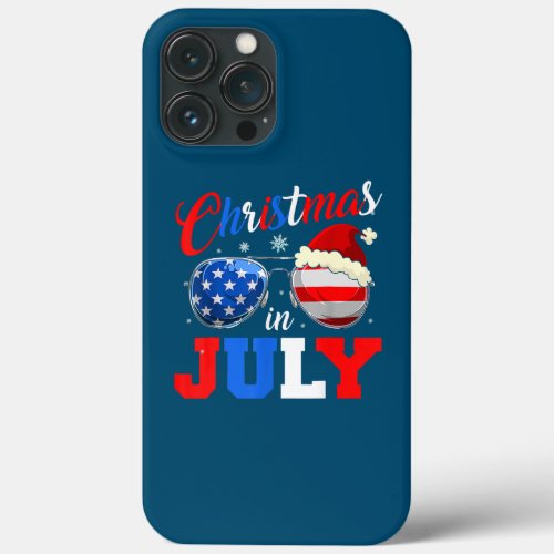 Christmas In July Santa Hat Sunglasses Summer iPhone 13 Pro Max Case
