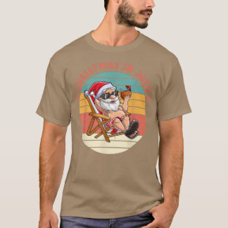 Christmas In July Santa Hawaiian Summer T-Shirt