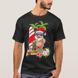 Christmas In July Santa Hawaiian Surfing Summer Su T-Shirt