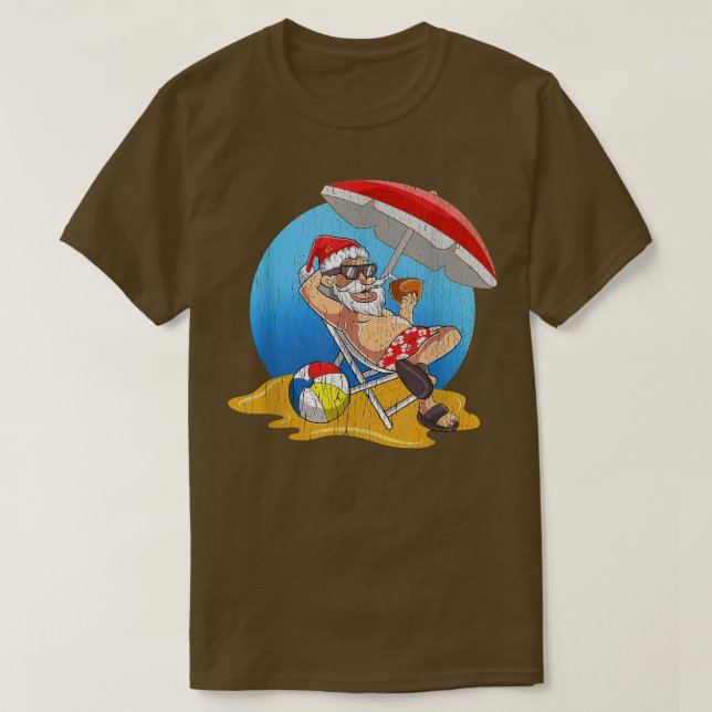 Christmas in July Santa Hawaiian T  T-Shirt (Design Front)