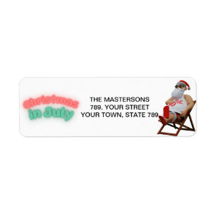 Christmas in July Santa Label