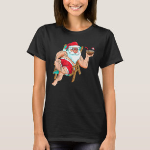 Christmas in July Santa on Beach Independence Day T-Shirt