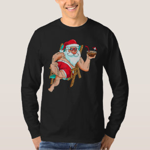 Christmas in July Santa on Beach Independence Day T-Shirt