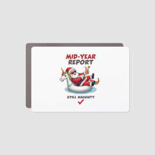 Christmas In July Santa on Unicorn Pool Float Stil Car Magnet