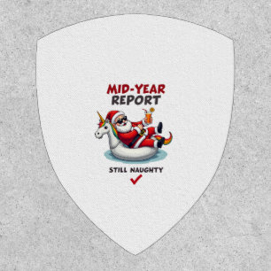 Christmas In July Santa on Unicorn Pool Float Stil Patch