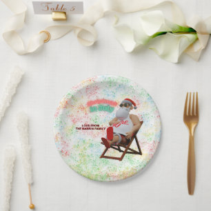 Christmas in July Santa  Paper Plates
