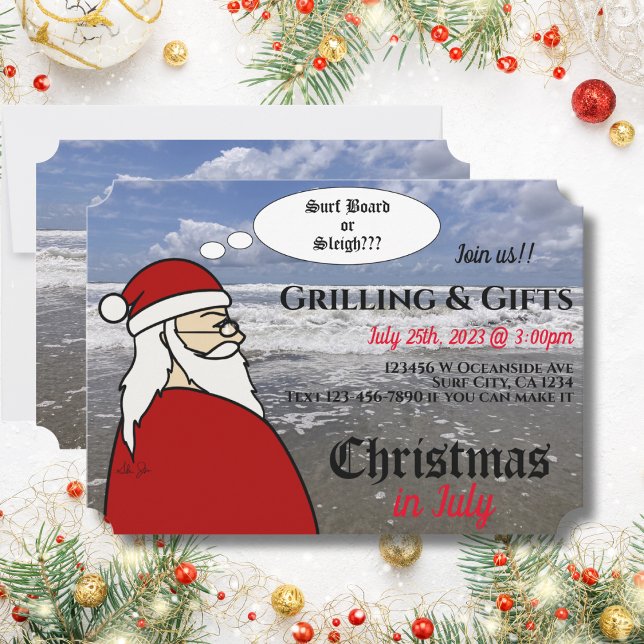 Christmas in July Santa party Invitation (Creator Uploaded)