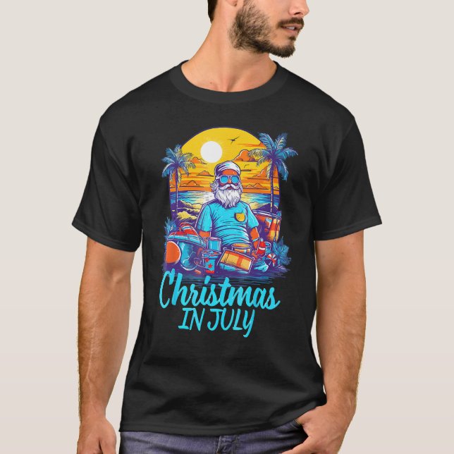 Christmas In July Santa  Santa Summer T-Shirt (Front)