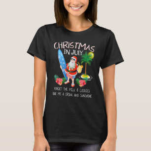 Christmas In July   Santa Summer Pool Party Beach T-Shirt