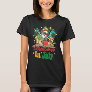 Christmas In July Santa Summer Vacation Beach T-Shirt