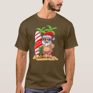 Christmas in July Santa Summer Vacation Surfing T-Shirt