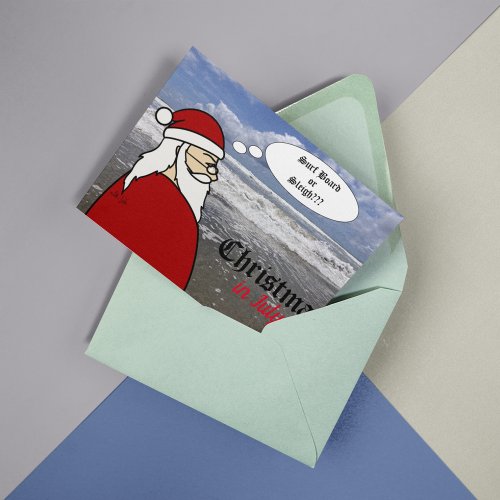 Christmas in July Santa Surf Folded Greeting Card