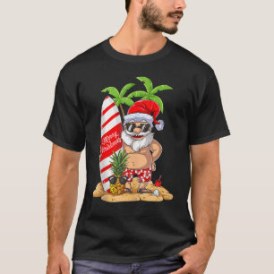 Christmas In July Santa Surf Hawaiian Summer Surfi T-Shirt