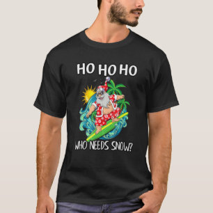 Christmas In July  Santa Surfing Summer Beach T-Shirt