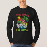 Christmas In July   Santa Surfing Summer Beach Vac T-Shirt