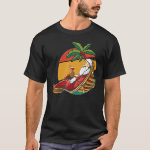 Christmas In July Santa Surfing Summer Beach Vaca T-Shirt
