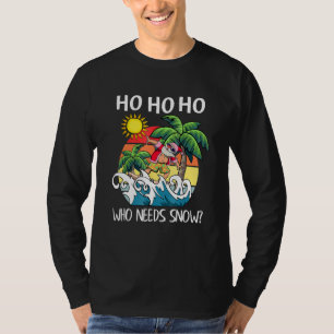 Christmas In July  Santa Surfing Summer Vacation T-Shirt