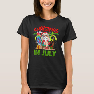 Christmas In July Santa Tie Dye Summer Surf Surfin T-Shirt