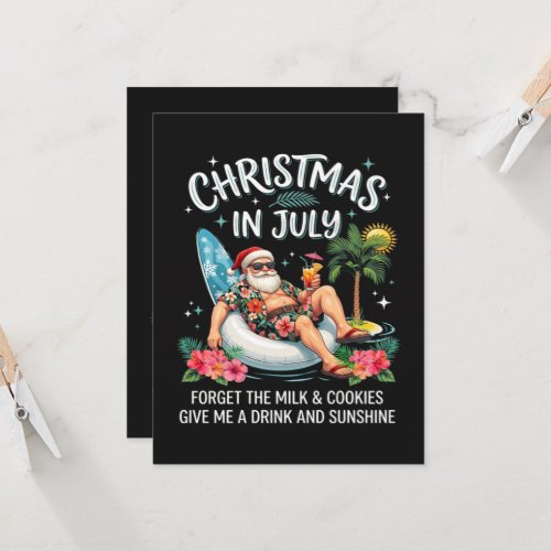Christmas in July Santa Vacation Drink Invitation