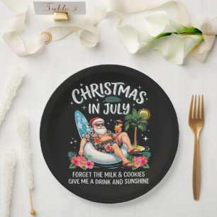 Christmas in July Santa Vacation Drink Paper Plates