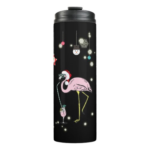 Christmas In July Shirt  Funny Flamingo in Santa  Thermal Tumbler