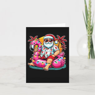 Christmas In July Shirt Santa Flamingo Float Summe Card