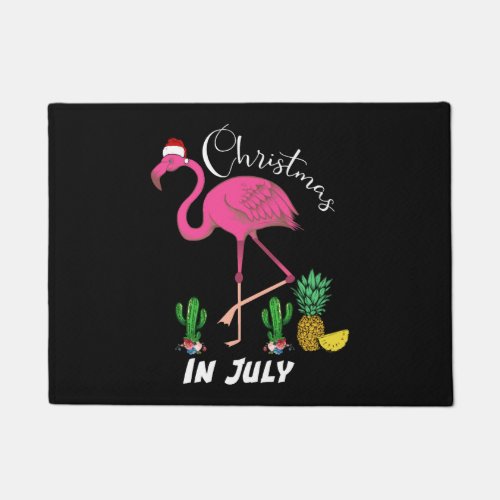 Christmas In July Shirts Flamingo Gifts for Girls Doormat