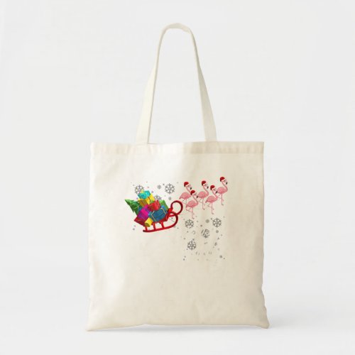 Christmas In July Sleigh Flamingos Pink Flamingo R Tote Bag