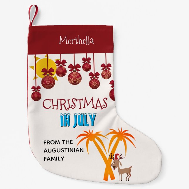 Christmas in July Small Christmas Stocking (Front)