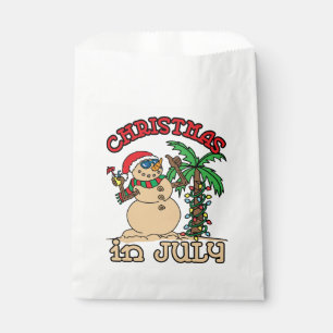 Christmas in July Snowman Sand Beach Favor Bag